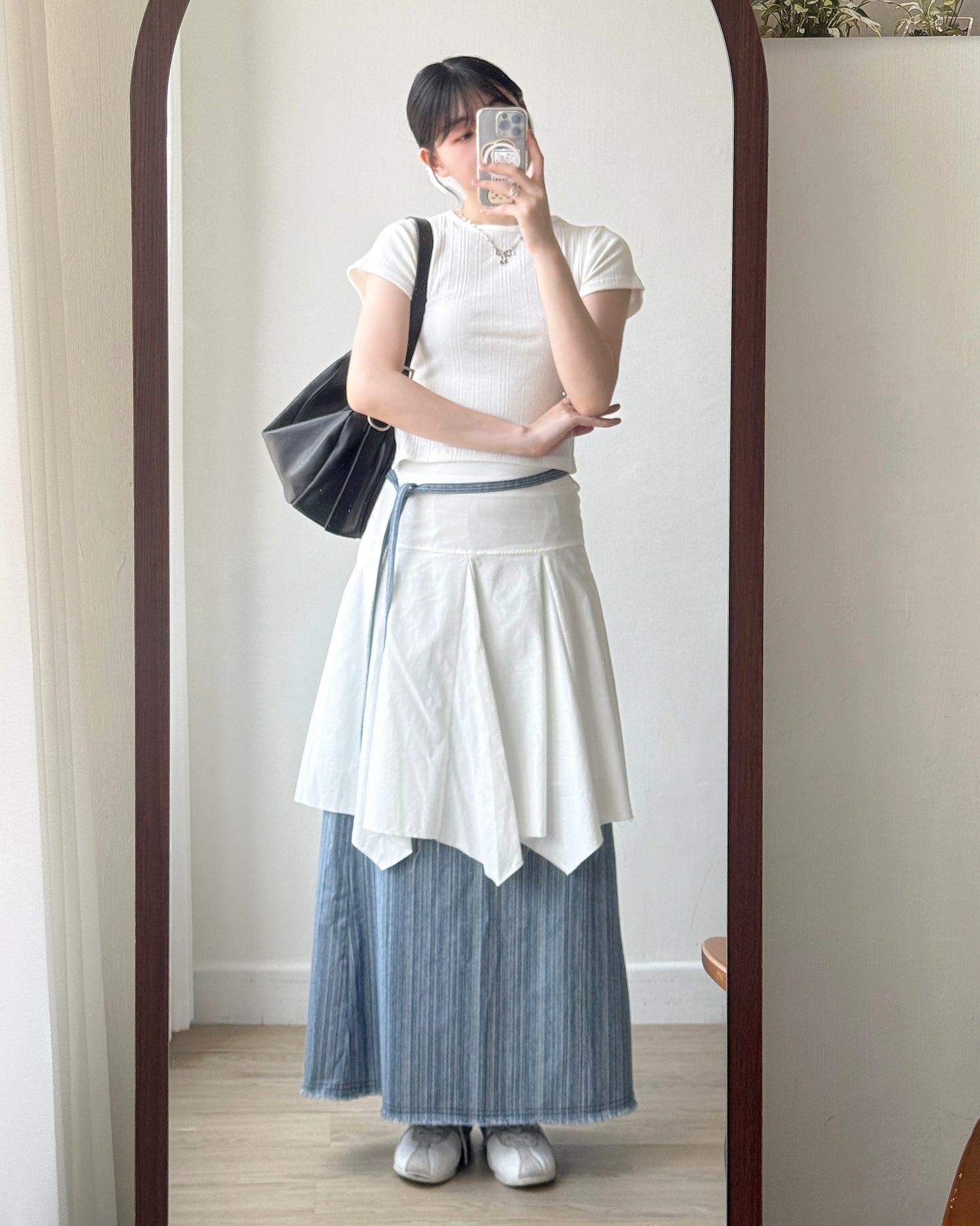 現貨 SK193 Long Denim Skirt - Blue | Black