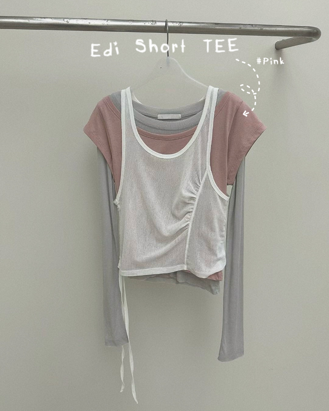 TP578 Edi Short TEE - White | Yellow | Pink | Gray | Blue | Khaki