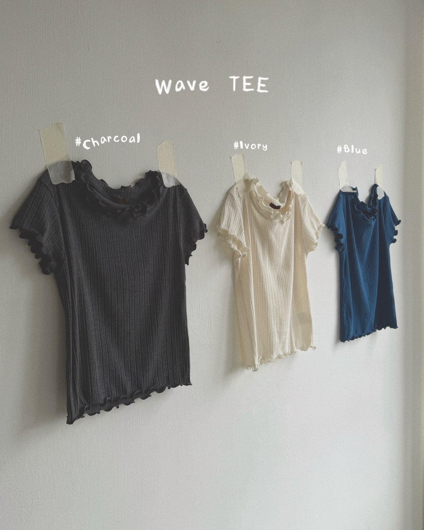 現貨 TP586 Wave TEE - Ivory | Blue | Charcoal