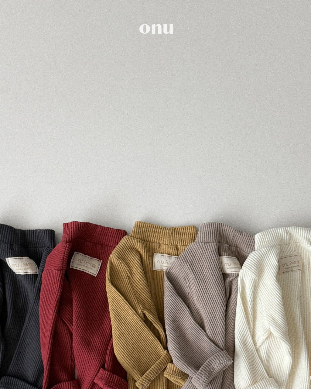 🍪KIDS 羅紋半高領上衣 - Ivory | Mustard |Mocha | Red | Charcoal