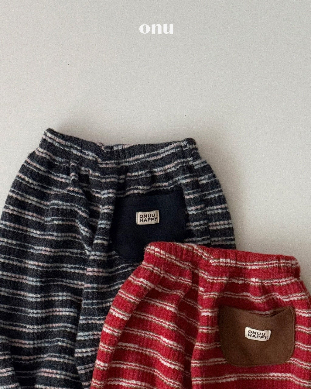 🍪KIDS 間條蓬蓬長褲 - Red | Navy