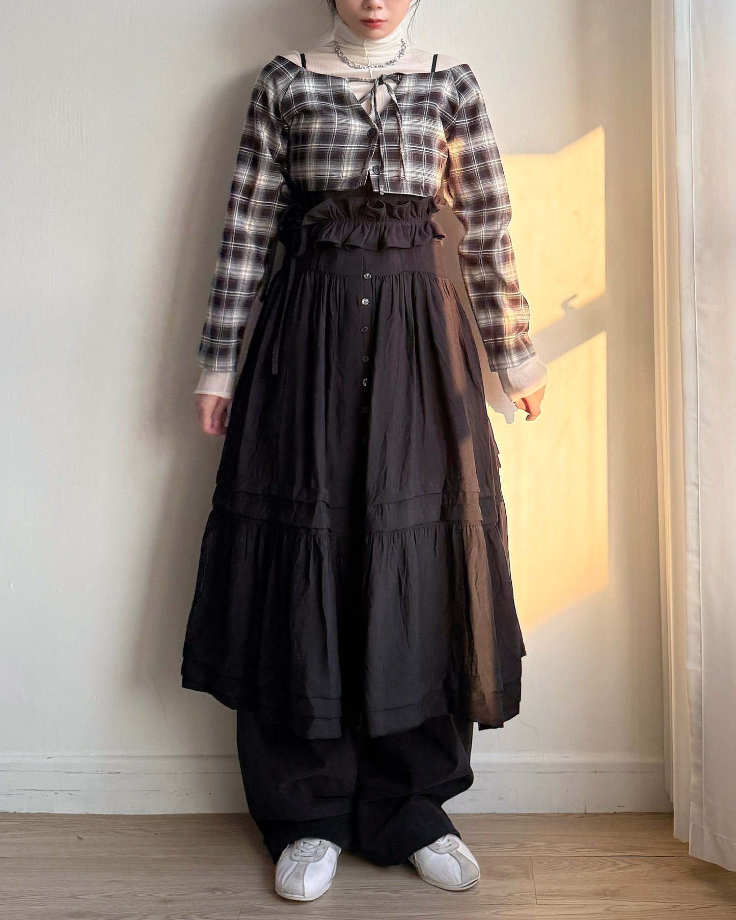 DS286 鈕扣多種穿法OPS - Ivory | Black