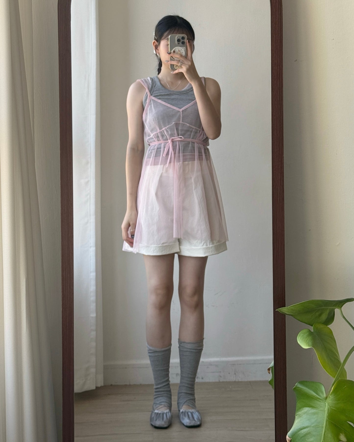 VT311 Layered Tank top - Pink | Beige | Charcoal | Gray