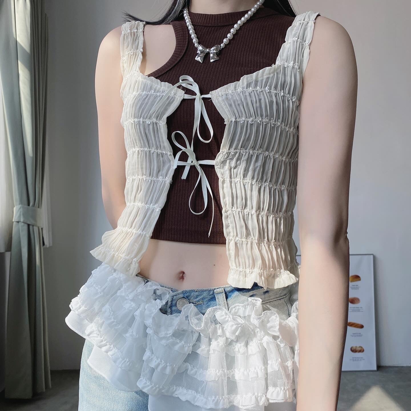 現貨 VT144 Unbal Lip Sleeveless - Pink | Brown |