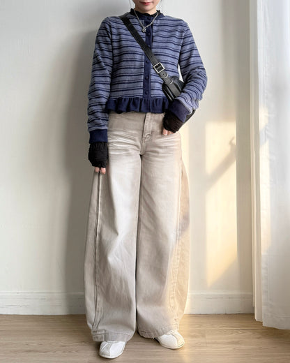 現貨 CD055 Heat Frill Cardigan - Navy | Black