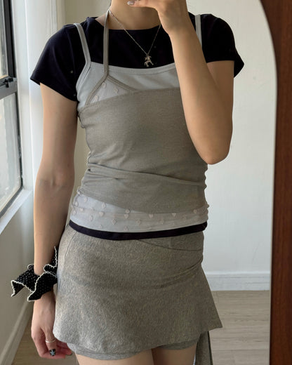 VT314 DotDot Halter Vest - Gray | Black