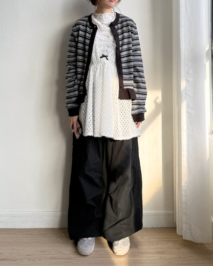 VT268 Lace Vest - White | Black