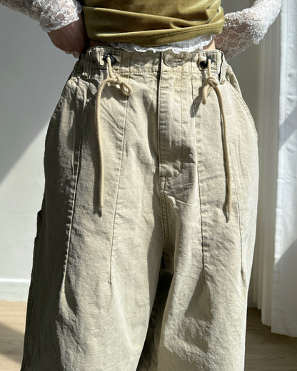 PT076 Ribbed Pants - Beige | Black