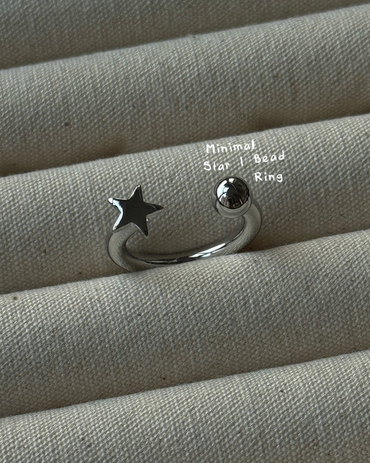 KA425 Minimal Star&Bead Ring