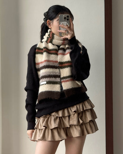 KA377 Wool Striped Muffler - 3colour
