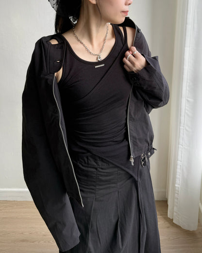 VT260 Layered Vest Set - White | Black | Pink