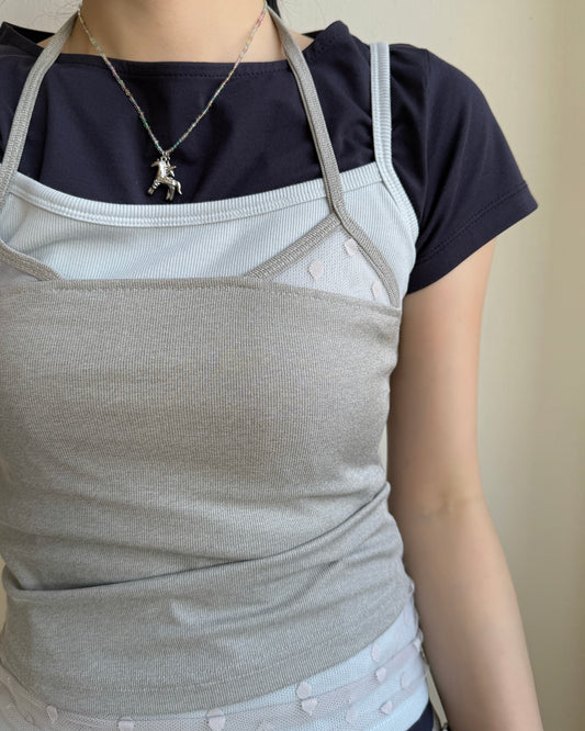 VT314 DotDot Halter Vest - Gray | Black