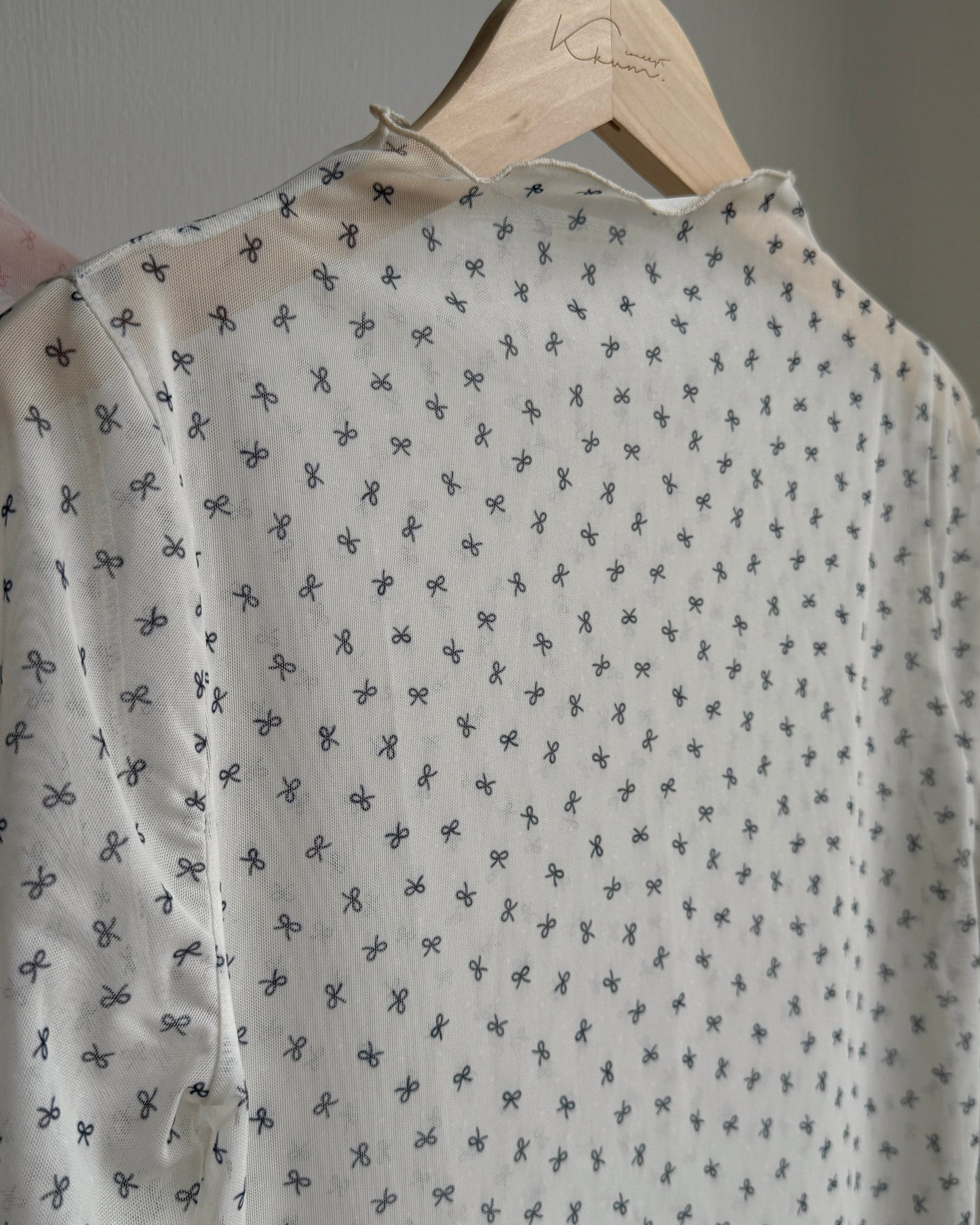 TP546 Ribbon Sheer Top - White | Pink | Black