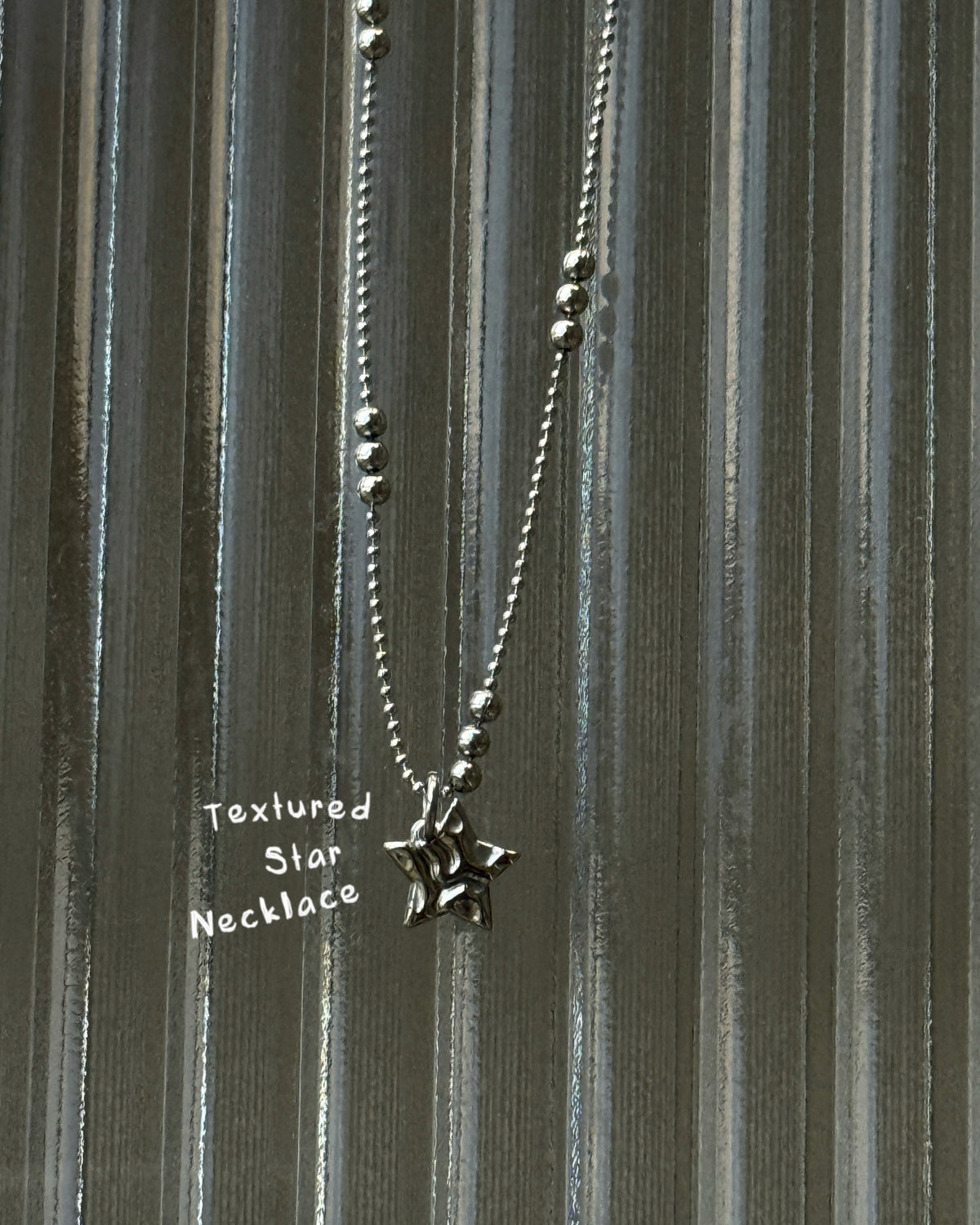 KA428 Texture Star Necklace
