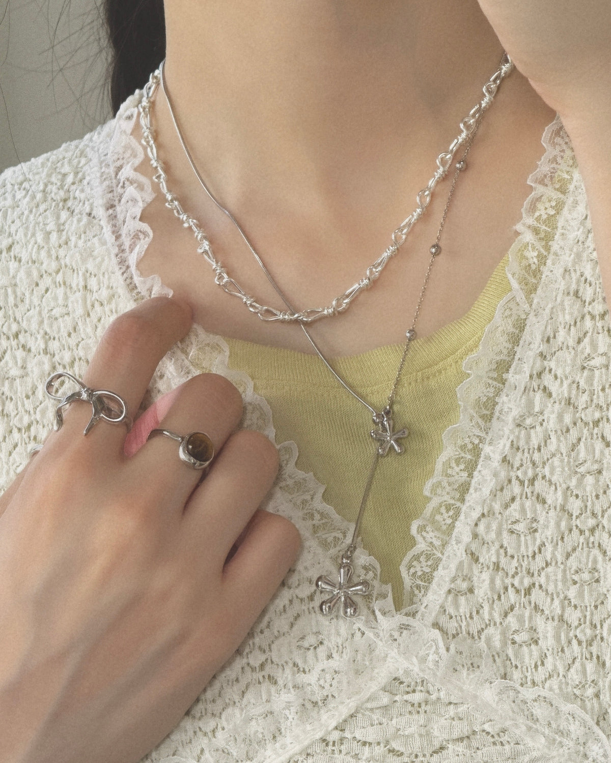 KA430 Dual Bloom Y-Necklace