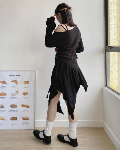 現貨 SK175 Irregular Skirt - Black
