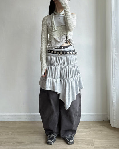 TP611 Textured Scarf Top - Mint | Black