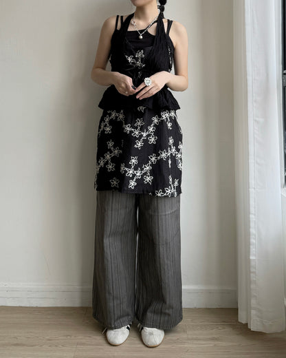 VT297 Floral Vest OPS - White | Black