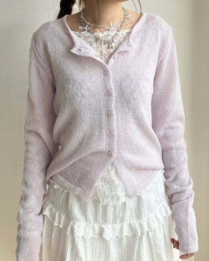 CD057 Alpaca Lily Cardigan - Purple | Turquoise | Gray