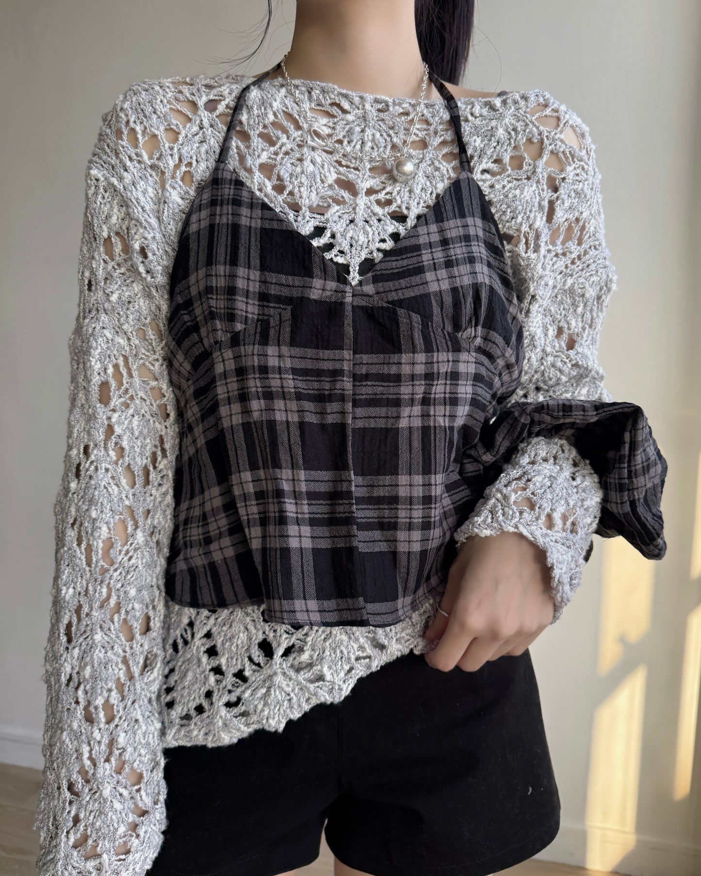 TP572 Mesh Knit - Ivory | Gray