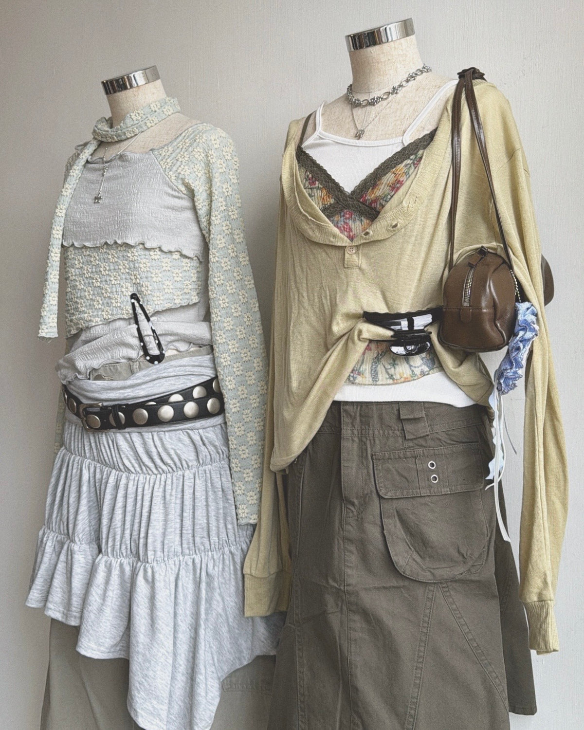 SK231 Cargo Pocket Skirt - Khaki | Black
