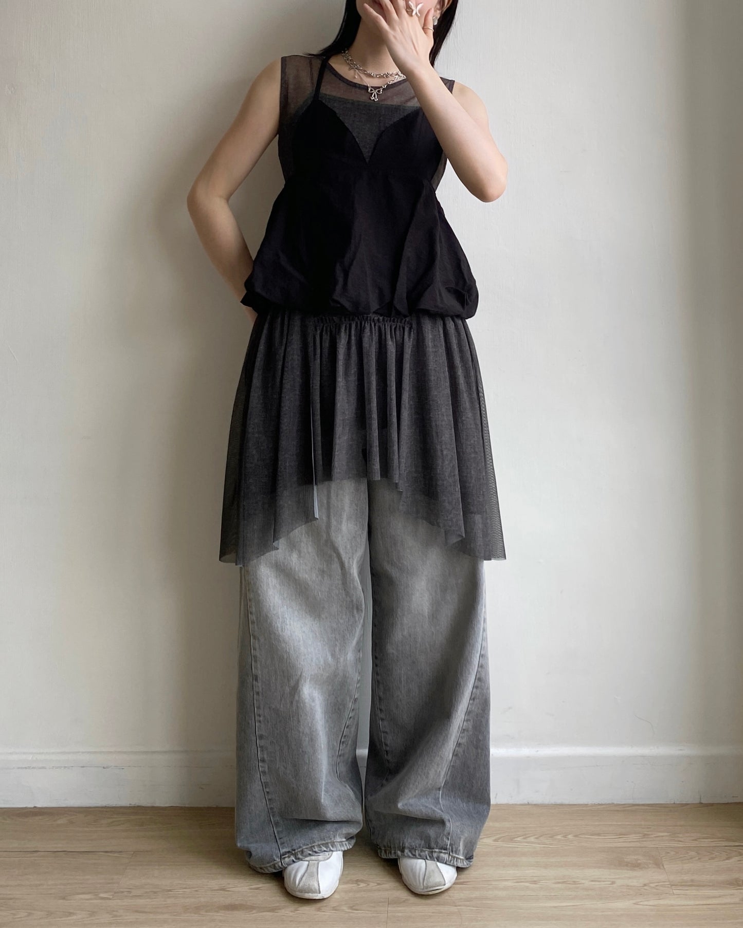 DS270 Sheer Ops - Black | Orange