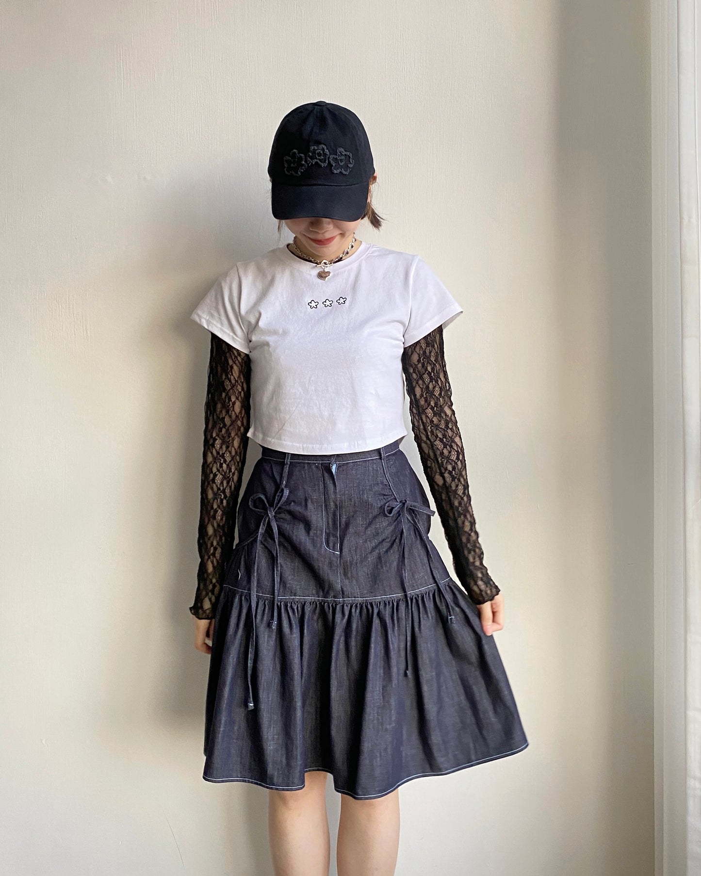 SK184 Denim Skirt - Navy
