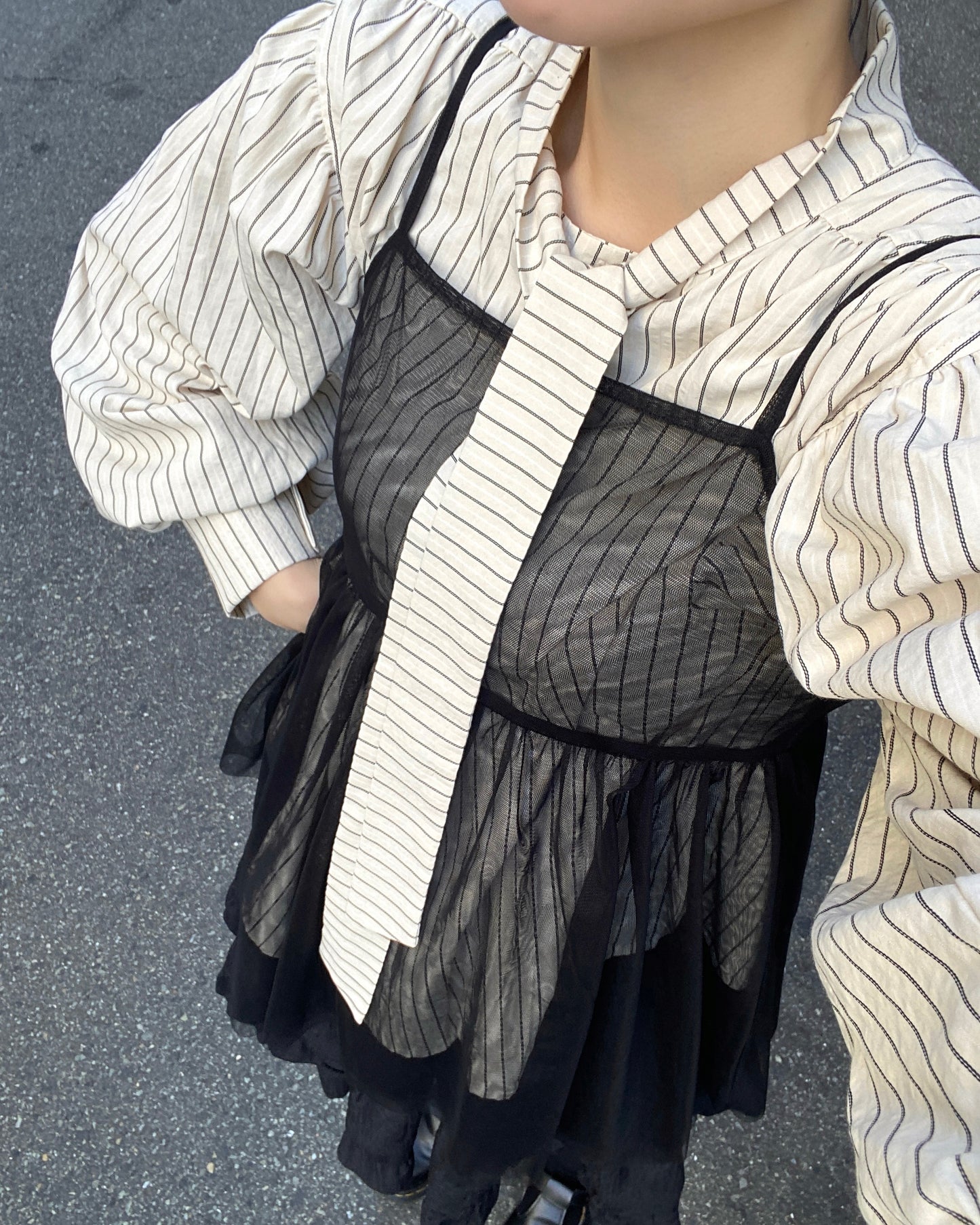 現貨 VT228 JP Tulle Camisole - Ivory | Gray | Black