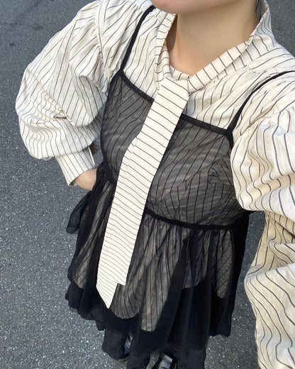 現貨 VT228 JP Tulle Camisole - Ivory | Gray | Black