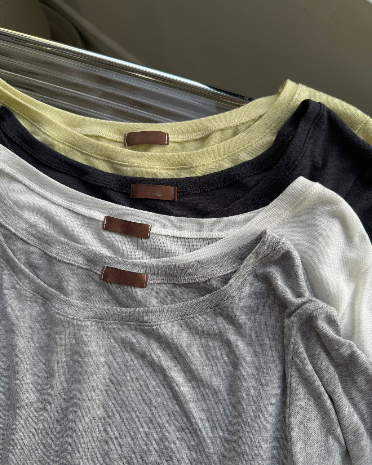 TP613 3/4 Sleeve Slim Top - Yellow | Gray | White | Navy