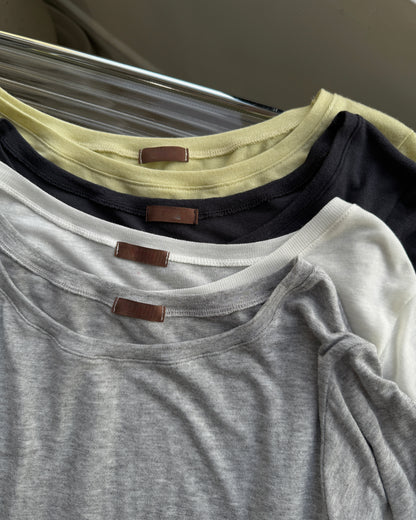 TP613 3/4 Sleeve Slim Top - Yellow | Gray | White | Navy