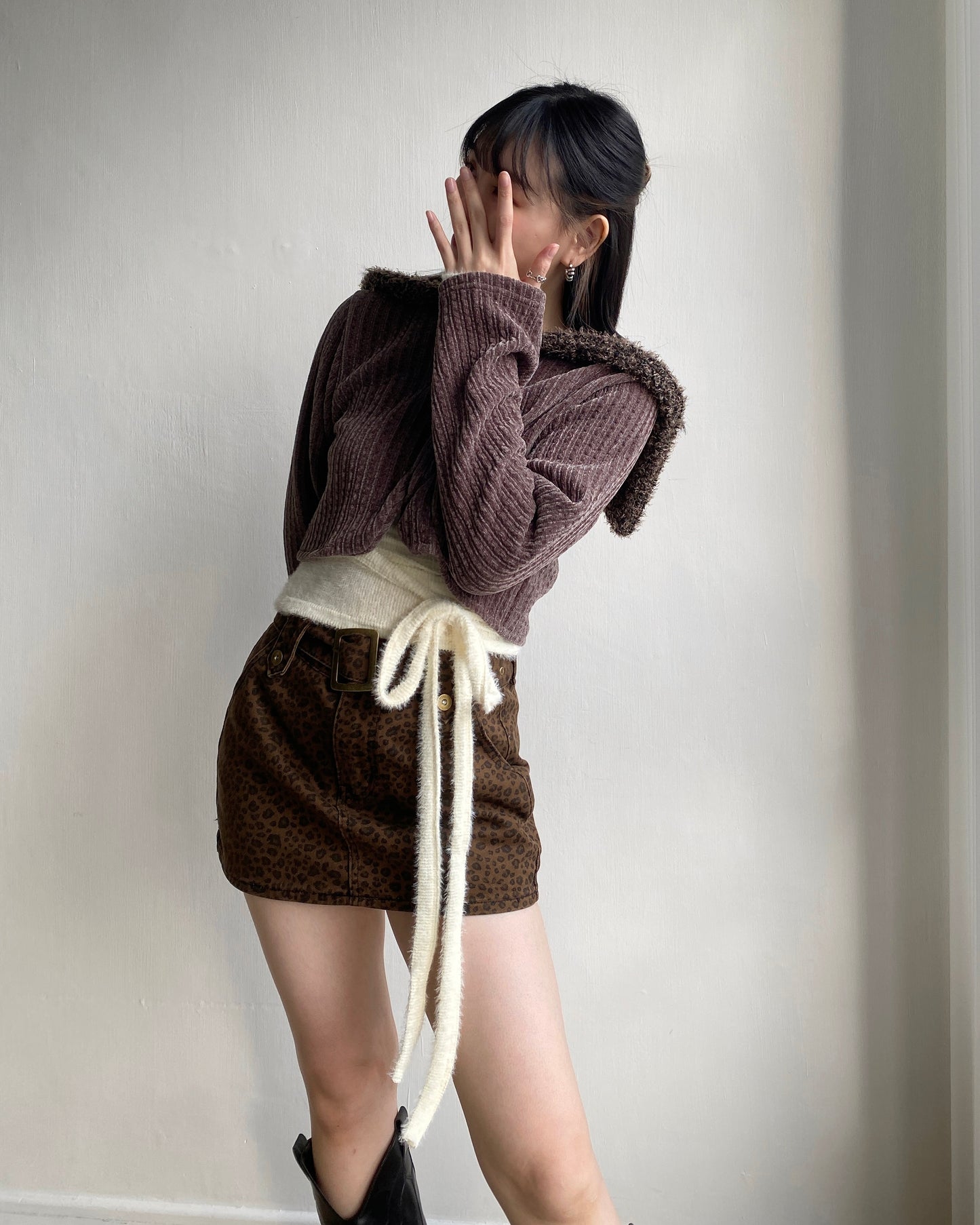 現貨 CD048 momo Cardigan - Khaki | Black