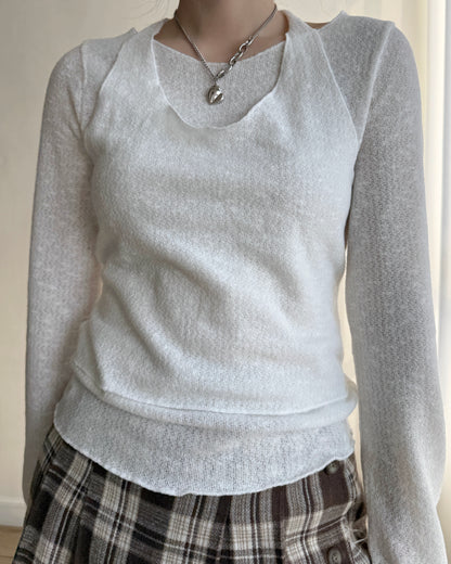 TP564 層次感百搭上衣 - White | Black