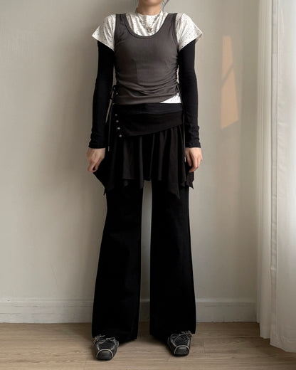 VT274 Ribbed String Vest - White | Dark Gray | Black