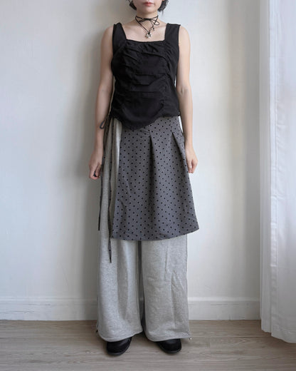 PT074 Polka Dot Warp Pants - Gray | Black