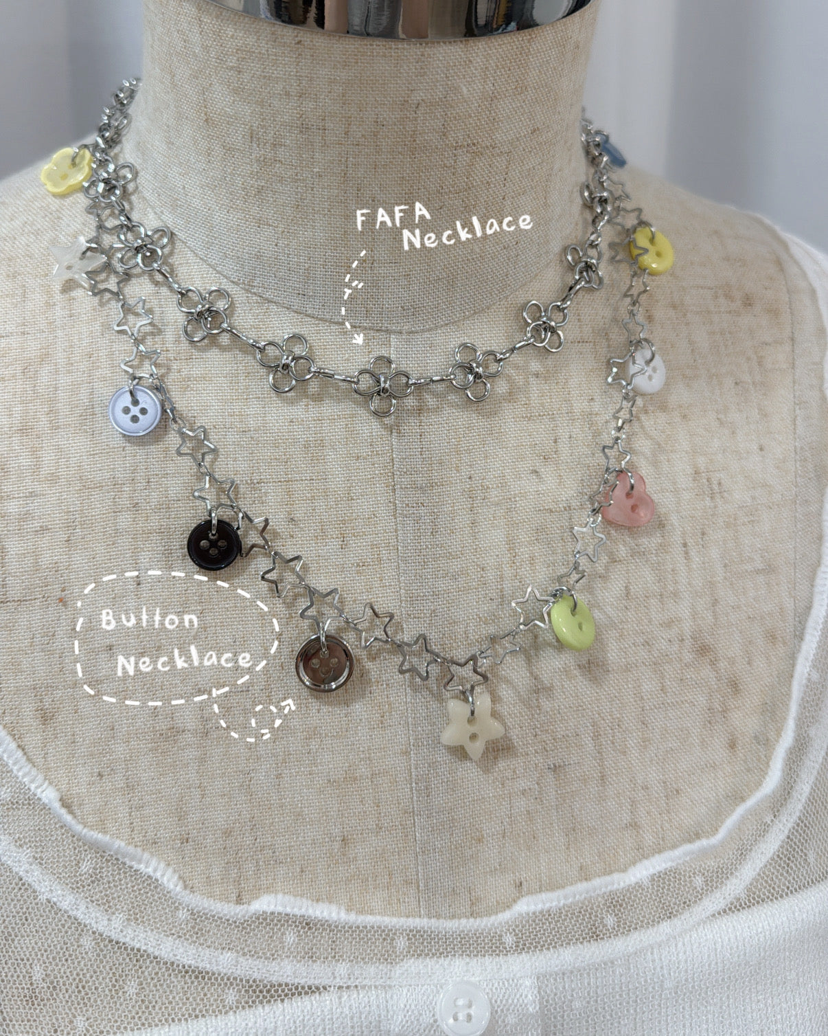 KA412 Button Necklace