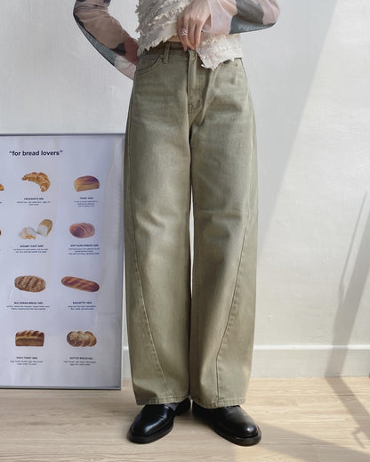 現貨 JN050 Straight Jeans - Olive