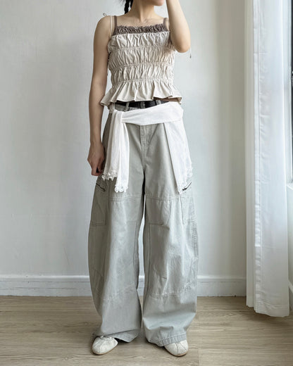 VT321 Lace Vest - Green | Brown | White