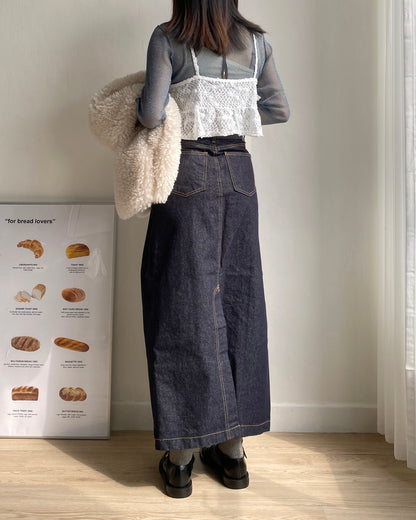 現貨 TP485 JP 2way Sheer Top - Blue | Charcoal