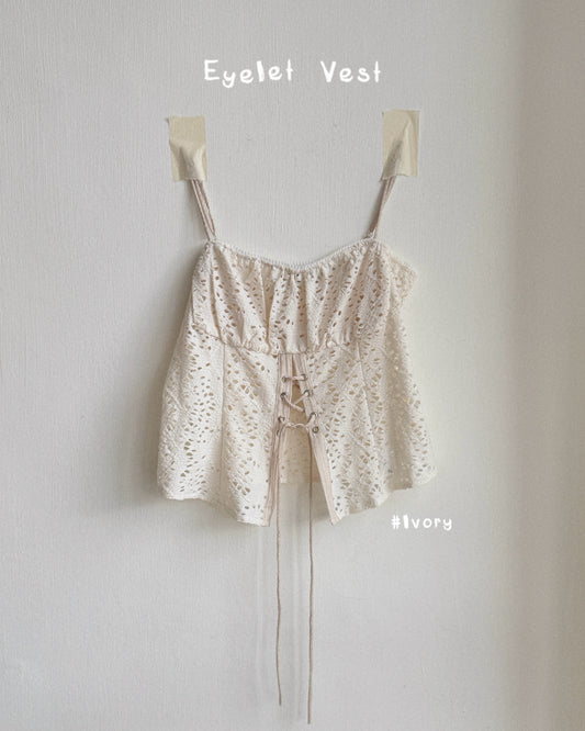 VT319 Eyelet Vest - Ivory