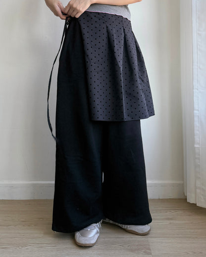 PT074 Polka Dot Warp Pants - Gray | Black