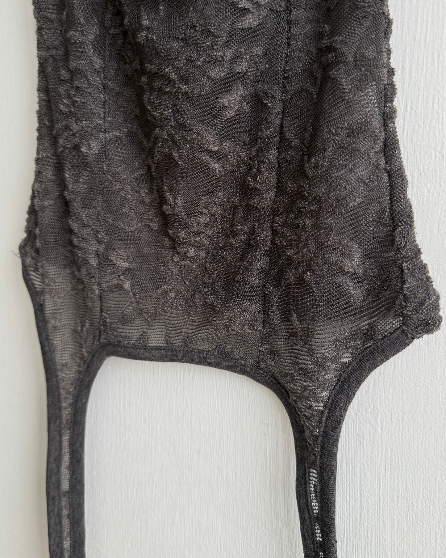 VT316 Lace Crop Top - Black | Charcoal | Ivory