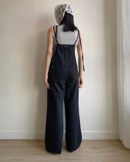 DS275 Unbalanced Overalls Denim Pants
