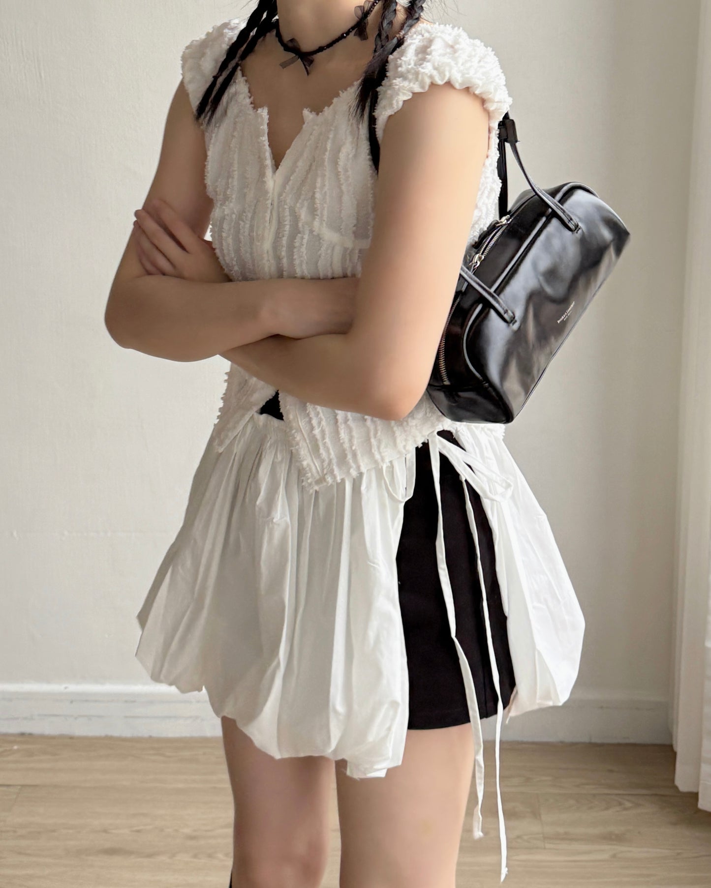 SK221 Balloon Skirt - White | Black | Gray