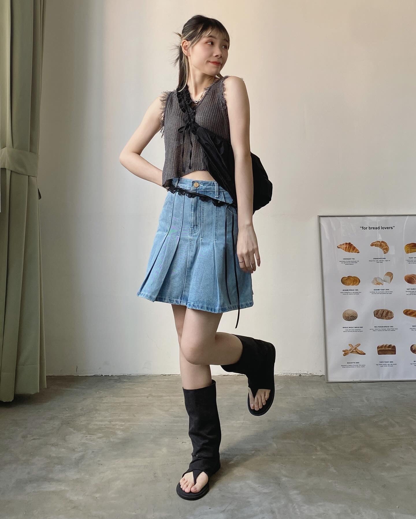 現貨 VT217 SOSO Vest - Ivory | Charcoal