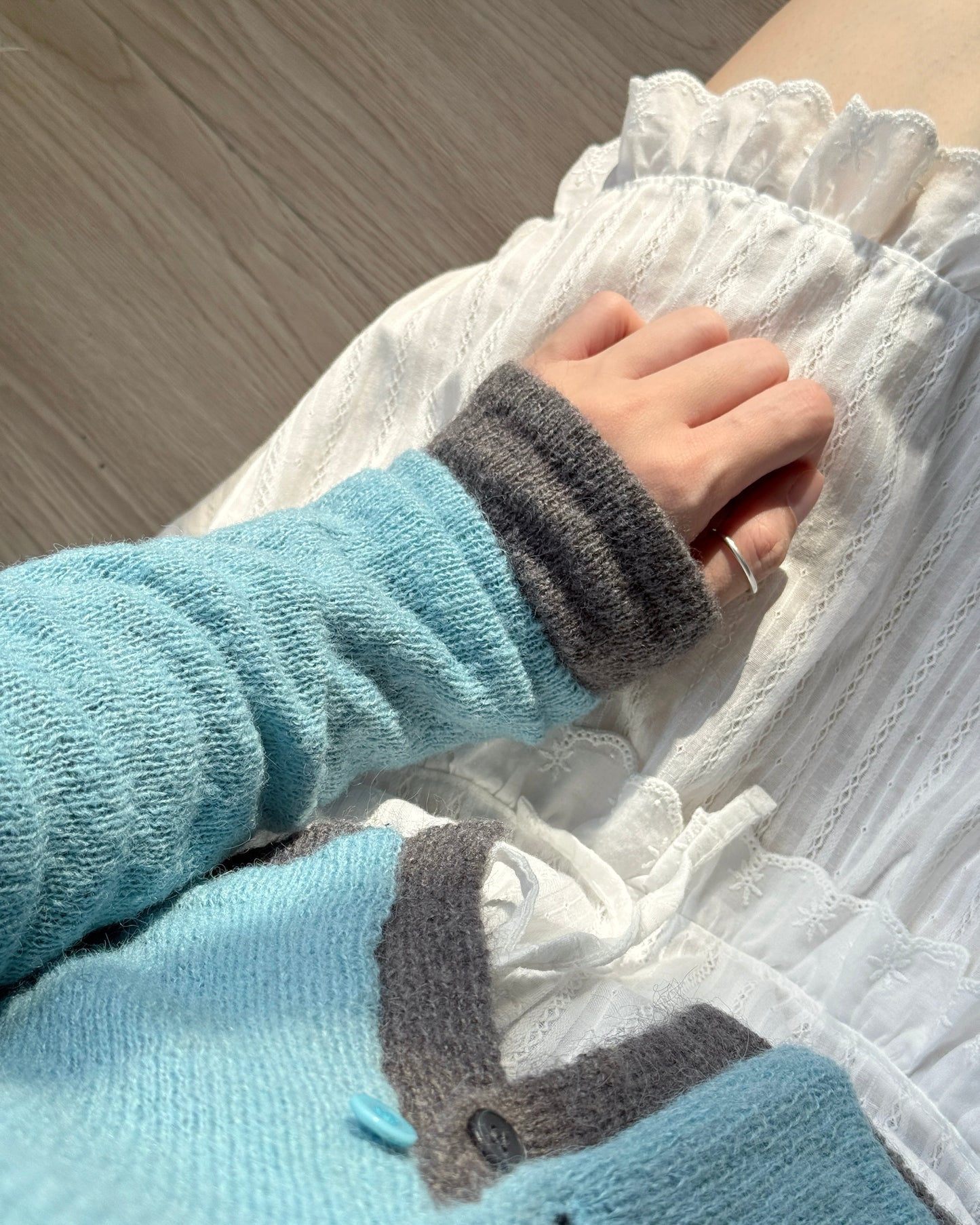 CD057 Alpaca Lily Cardigan - Purple | Turquoise | Gray