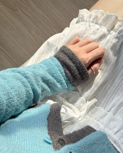 CD057 Alpaca Lily Cardigan - Purple | Turquoise | Gray