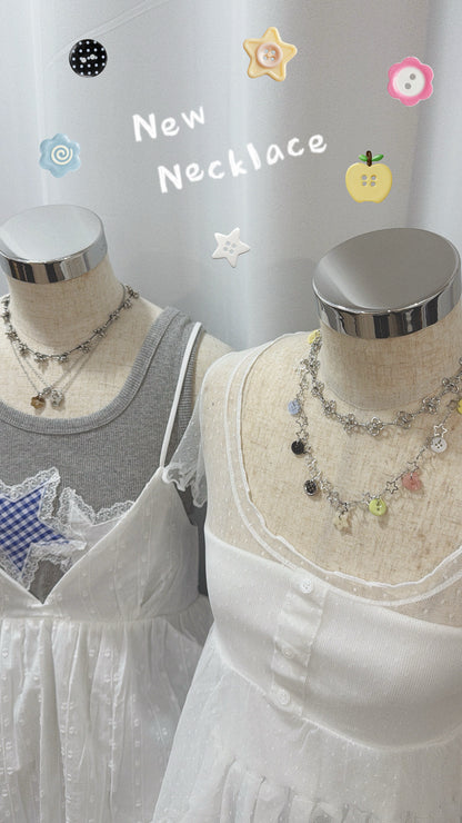 KA413 FA / Star Button Necklace