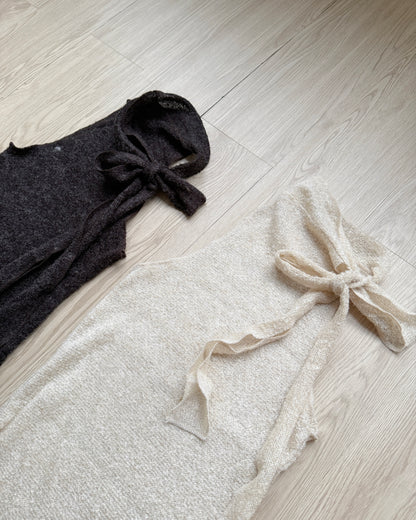 VT266 Ribbon Vest - Ivory | Black