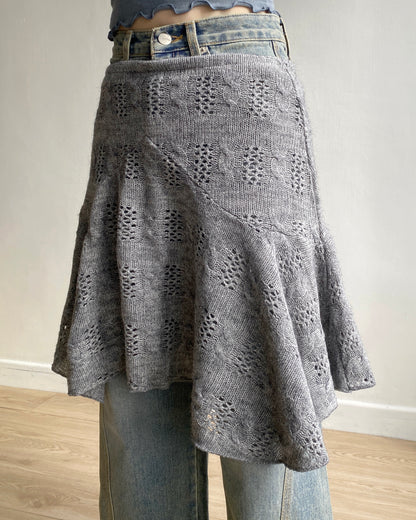 現貨 SK179 Twist Pattern 2Way Skirt - Ivory | Gray
